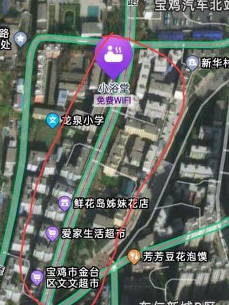 以小浴塘为中心 上下两边所有按